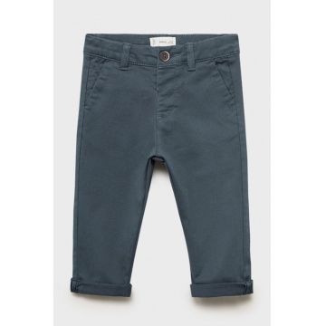 Pantaloni uni cu buzunare oblice - Albastru petrol/Albastru