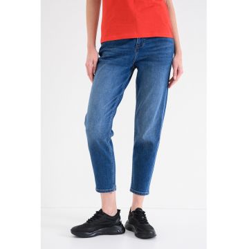 Blugi crop cu talie inalta Charlotte - Albastru royal