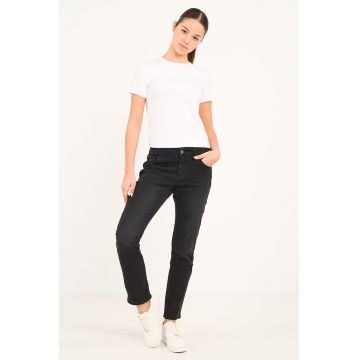 Blugi crop slim fit - Gri antracit