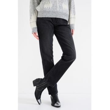 Blugi cu croiala dreapta si talie medie Brooks - Negru