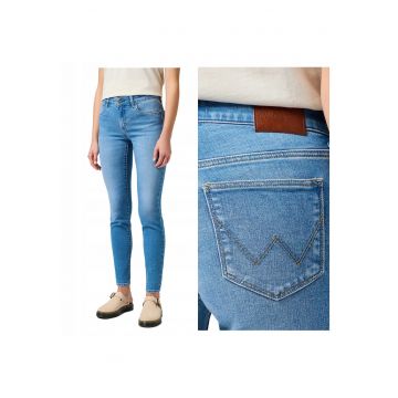 Blugi dama  skinny - talie medie - 5 buzunare - albastru -
