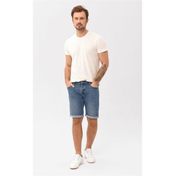 Blugi scurti pentru barbati -  E-Mear - Comfort Fit - albastru