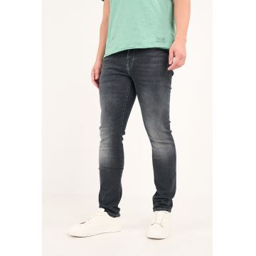 Blugi slim-fit cu aspect decolorat - Negru stins