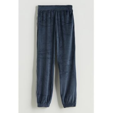 Pantaloni uni de trening cu talie medie - Gri carbune