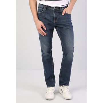 Blugi slim fit cu talie joasa